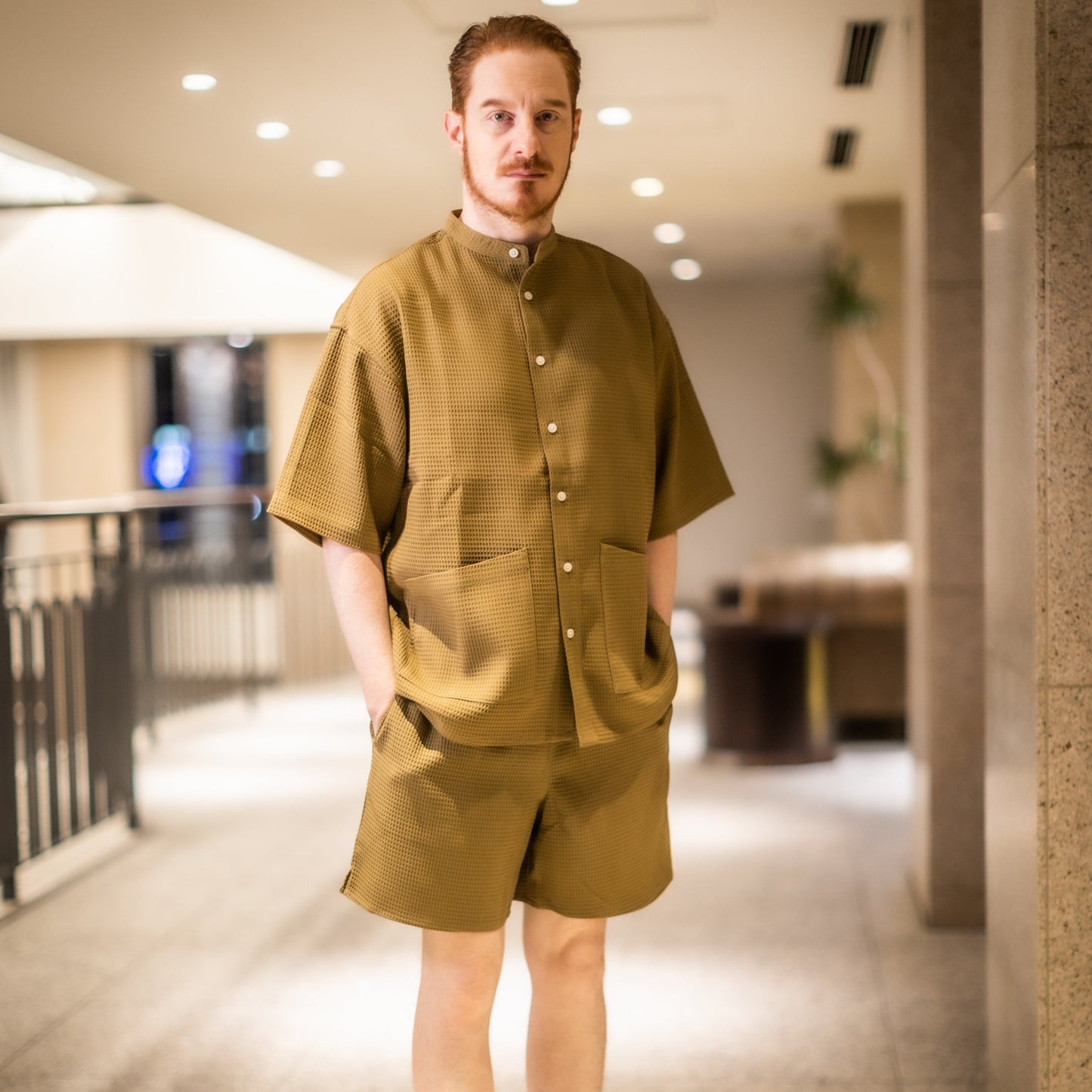 【SS】スタンドシャツイエロー・ショーツ